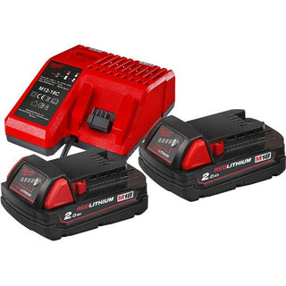 Lader og batteripakke MILWAUKEE 2x18 V 2,0 Ah Li-Ion