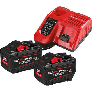 Lader og batteripakke MILWAUKEE 2x18 V 12,0 Ah Li-Ion