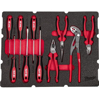 Verktøysett MILWAUKEE Skuminnlegg Packout 10 deler