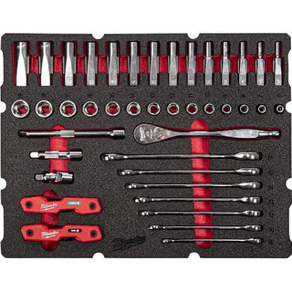 Verktøysett MILWAUKEE Skuminnlegg Packout 55 deler