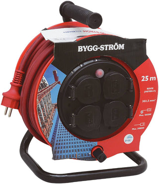 Kabeltrommel med fast midtre del BYGG-STRÖM