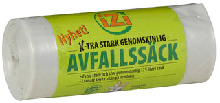 Avfallssekk plast IZI med knytehåndtak 125 liter