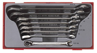 8 deler Kombinasjonsskrallenøkkelsett Teng Tools TT6508R / TT6508RAF