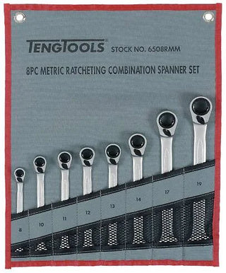 Kombinasjonsskrallenøkkelsett Teng Tools 6508RMM