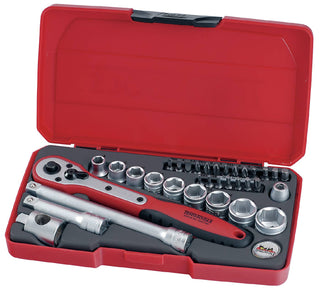 Pipenøkkelsett. Med 3/8'' firkantfeste Teng Tools T3834