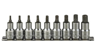 TX-piper i sett. Med 1/2" firkantfeste. Teng Tools M1213TX /M1213TPX