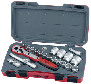 Pipenøkkelsett. Med 1/2'' firkantfeste. Teng Tools T1221 / T1221-6