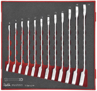 12 deler kombinasjonsskrallenøkkelsett Teng Tools TED6512R