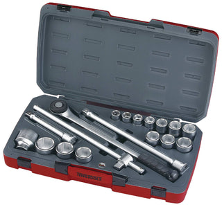 Pipenøkkelsett. Med 3/4" firkantfeste. Teng Tools T3418-6