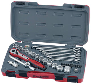 Pipenøkkelsett. Med 3/8'' firkantfeste Teng Tools T3840