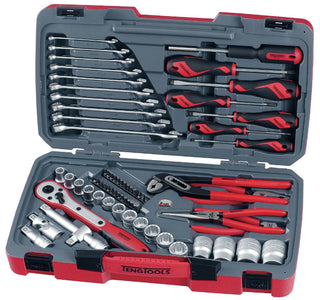 Pipenøkkelsett med 1/2'' firkantfeste. Teng Tools T1268