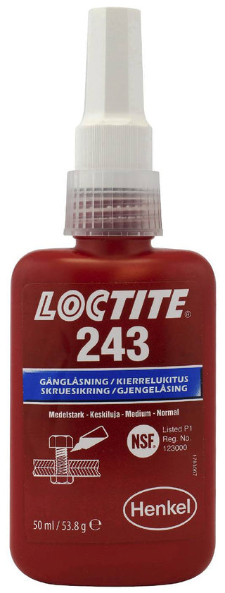 Gjengelåsing middels sterkt Loctite 243
